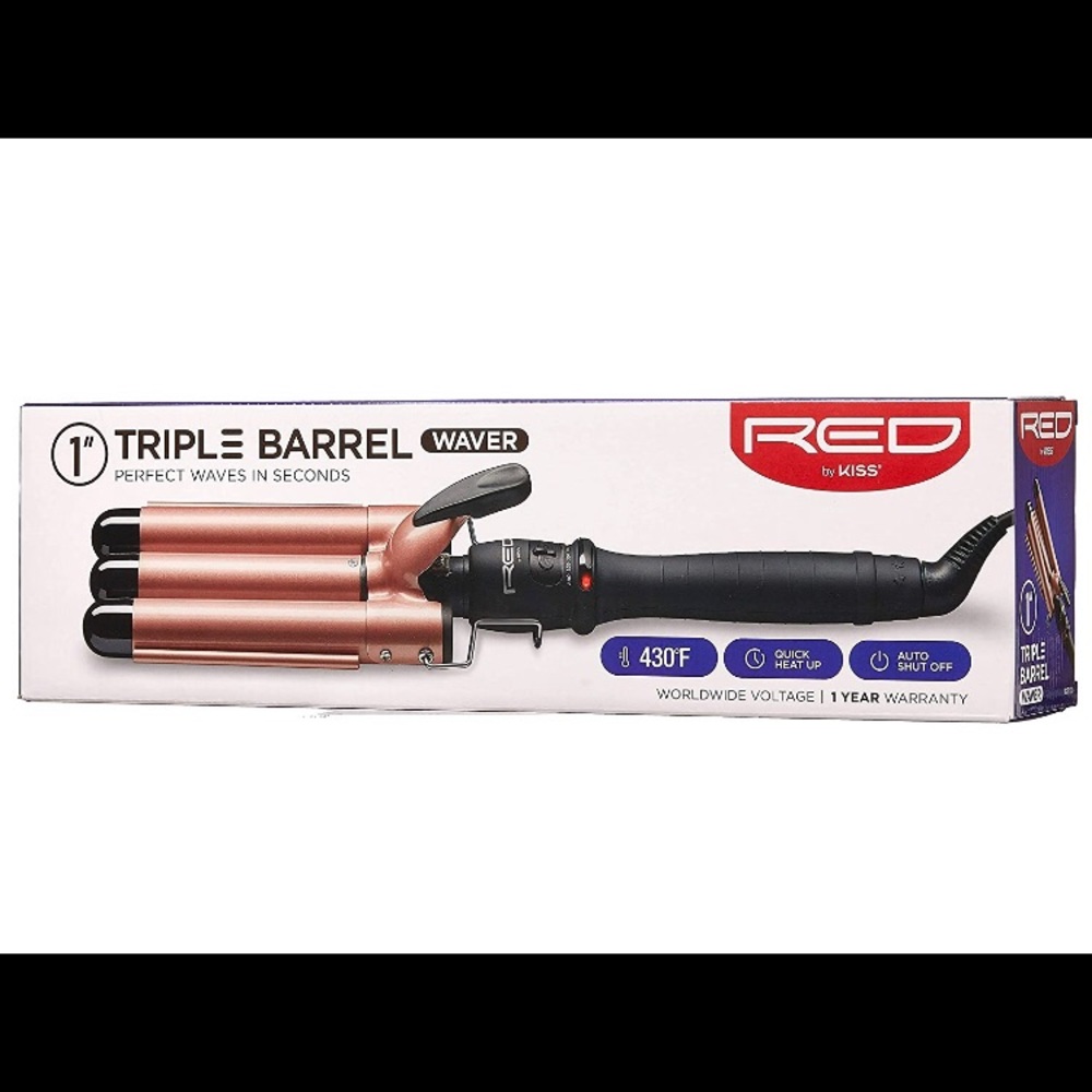 RED by KISS 1” TRIPLE BARREL WAVER